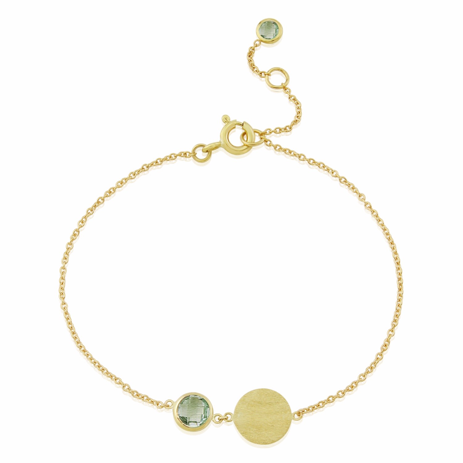 Women’s Gold / Green Bali 9Ct Gold August Birthstone Bracelet Green Amethyst Auree Jewellery