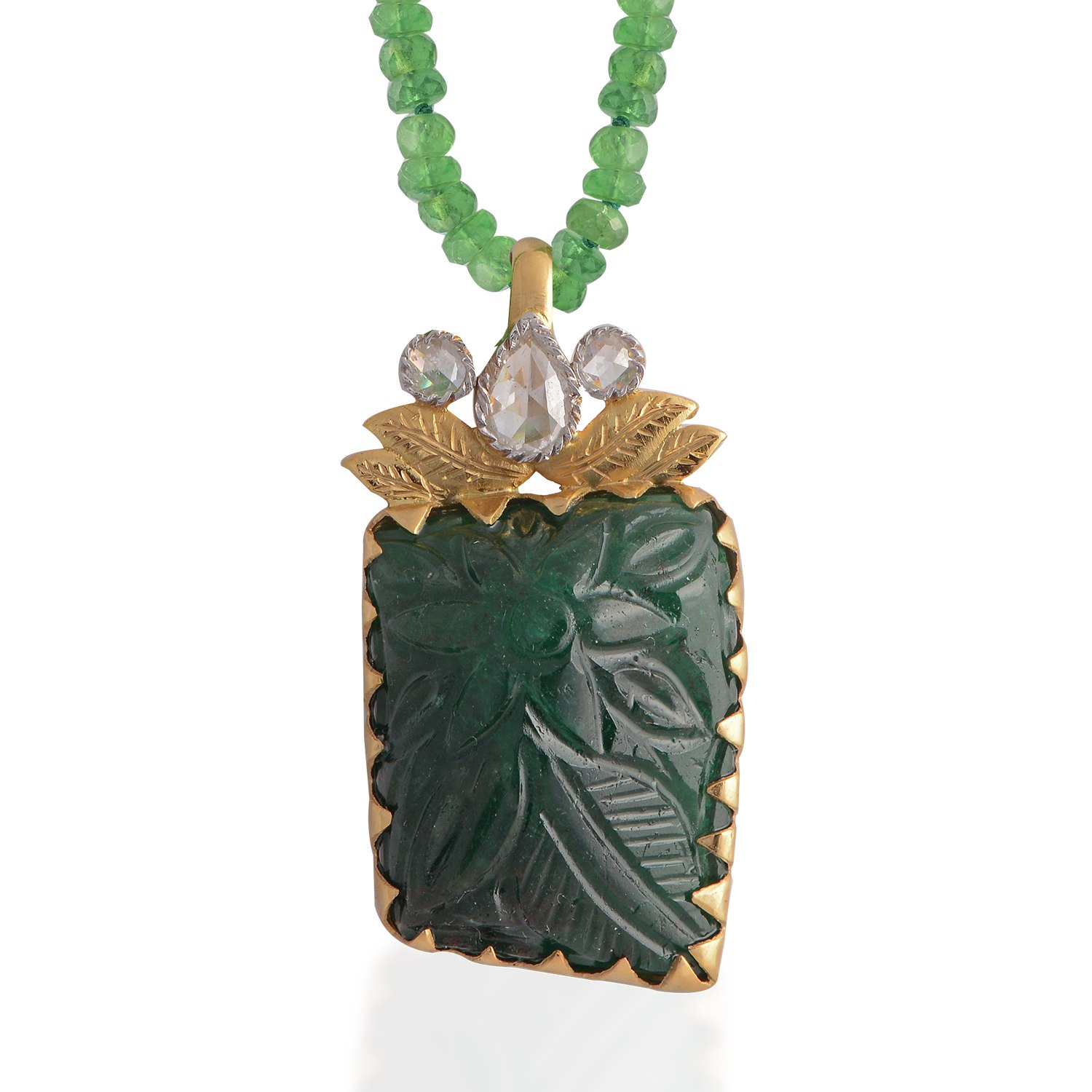 Women’s Green Hema Emerald Diamond Gold Pendant Emma Chapman Jewels