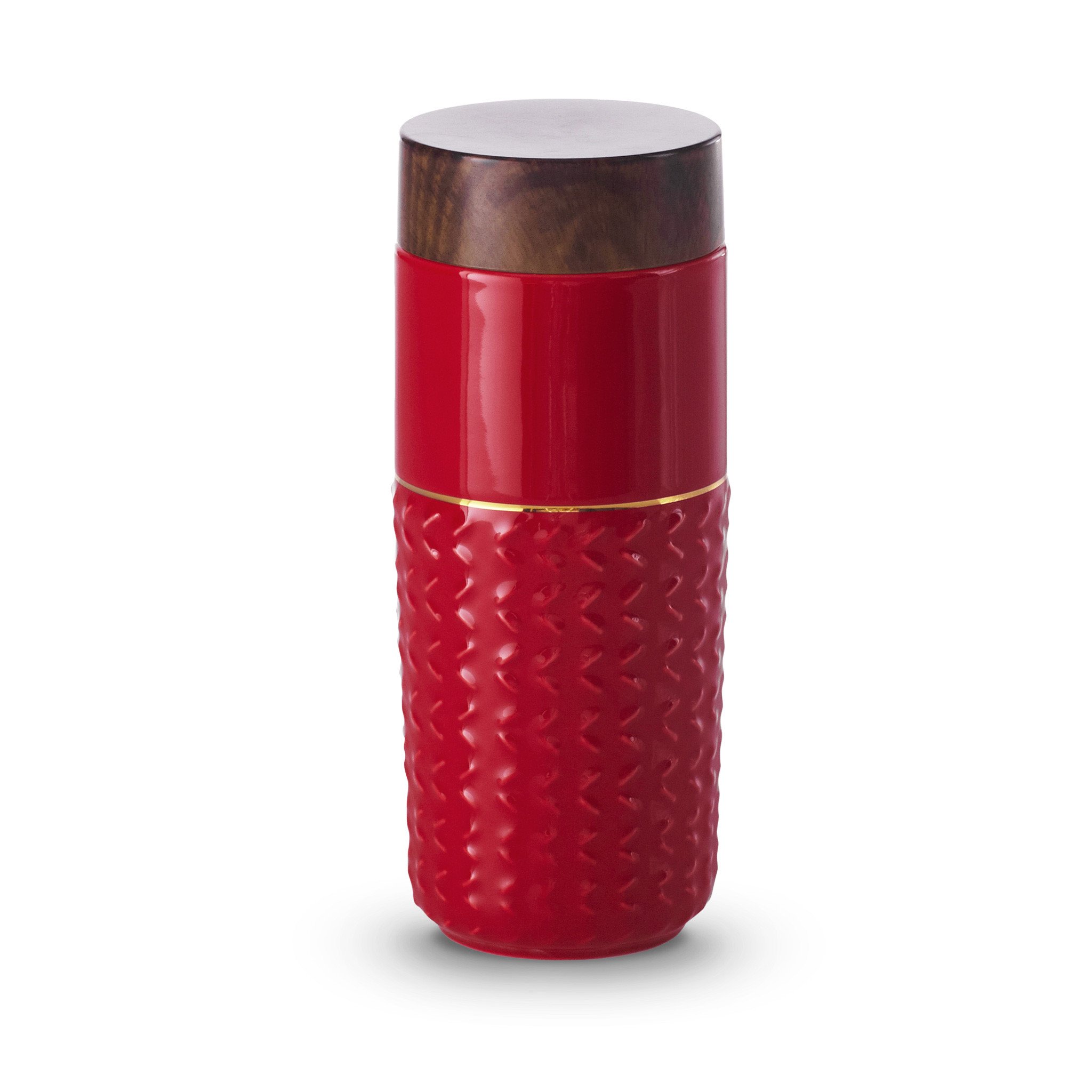 Gold / Red One-O-One / Free Soaring Gold Line Ceramic Tumbler - Red & Golden Line Hand- Gold, Red Acera