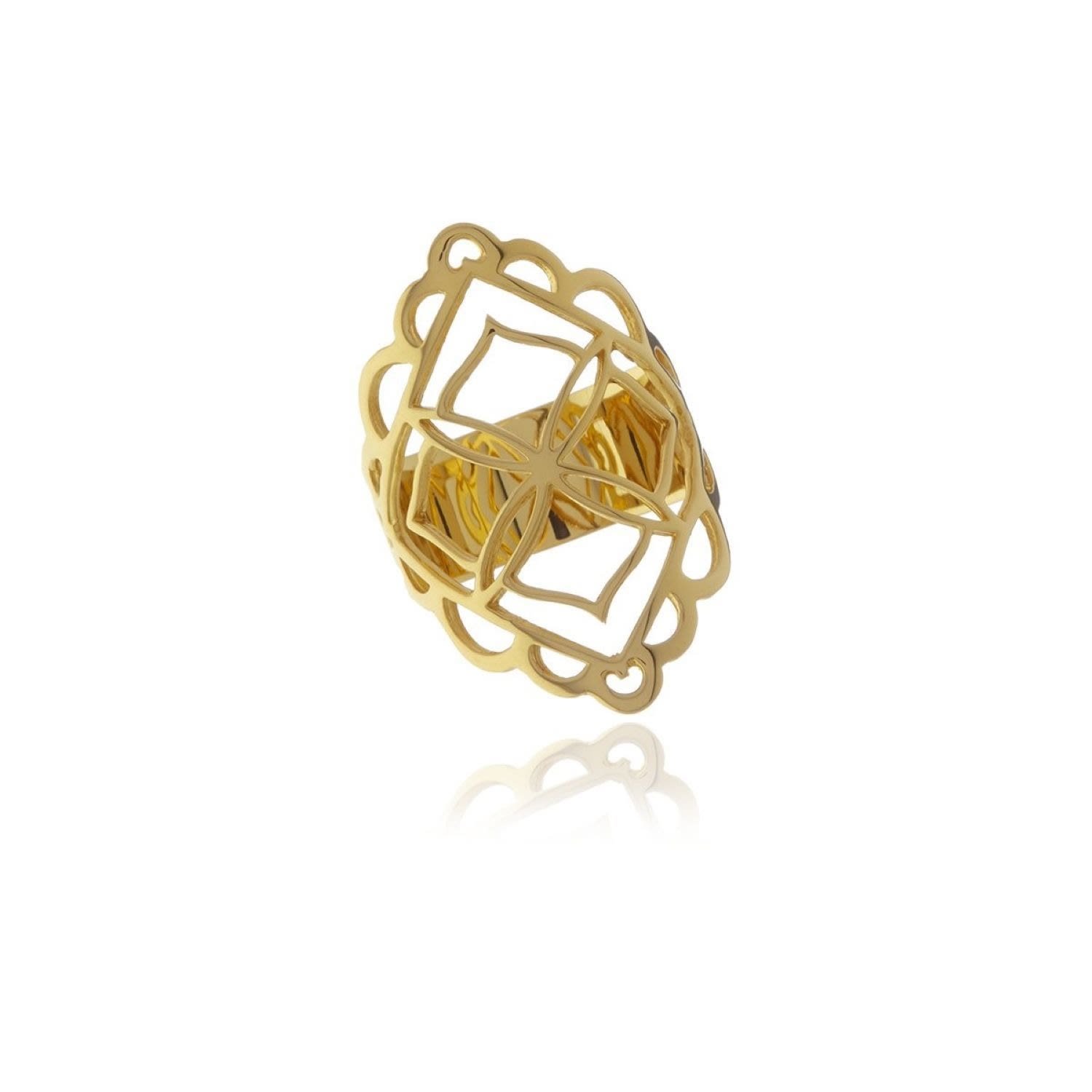 Women’s Gold Signature Diamond Shape Ring Georgina Jewelry