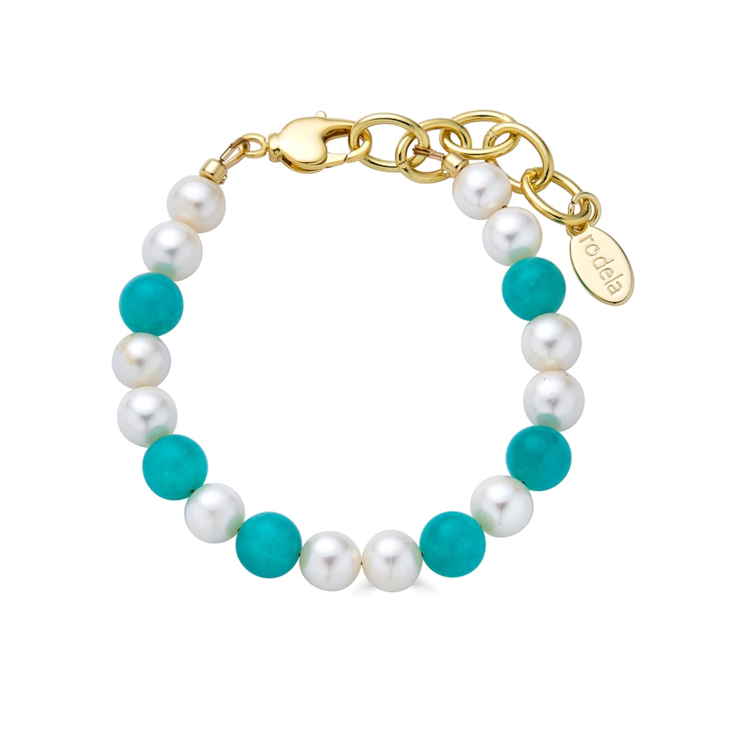 Women’s Green / White Lynn Freshwater Pearl And Amazonite Bracelet Rodela