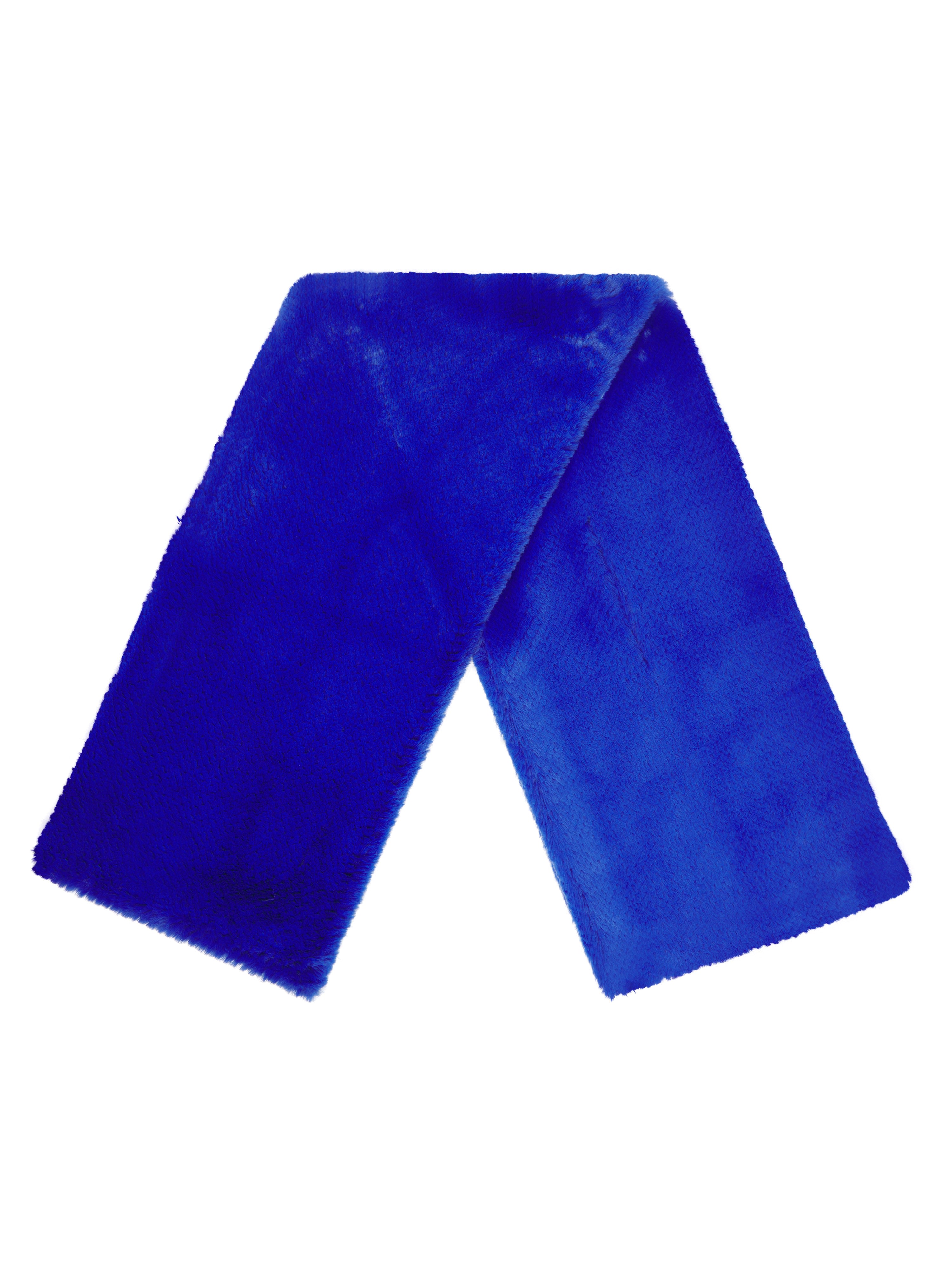 Women’s Neutrals / Black / Blue Lexington Slot Through Faux Fur Scarf-Blue One Size Nooki Design