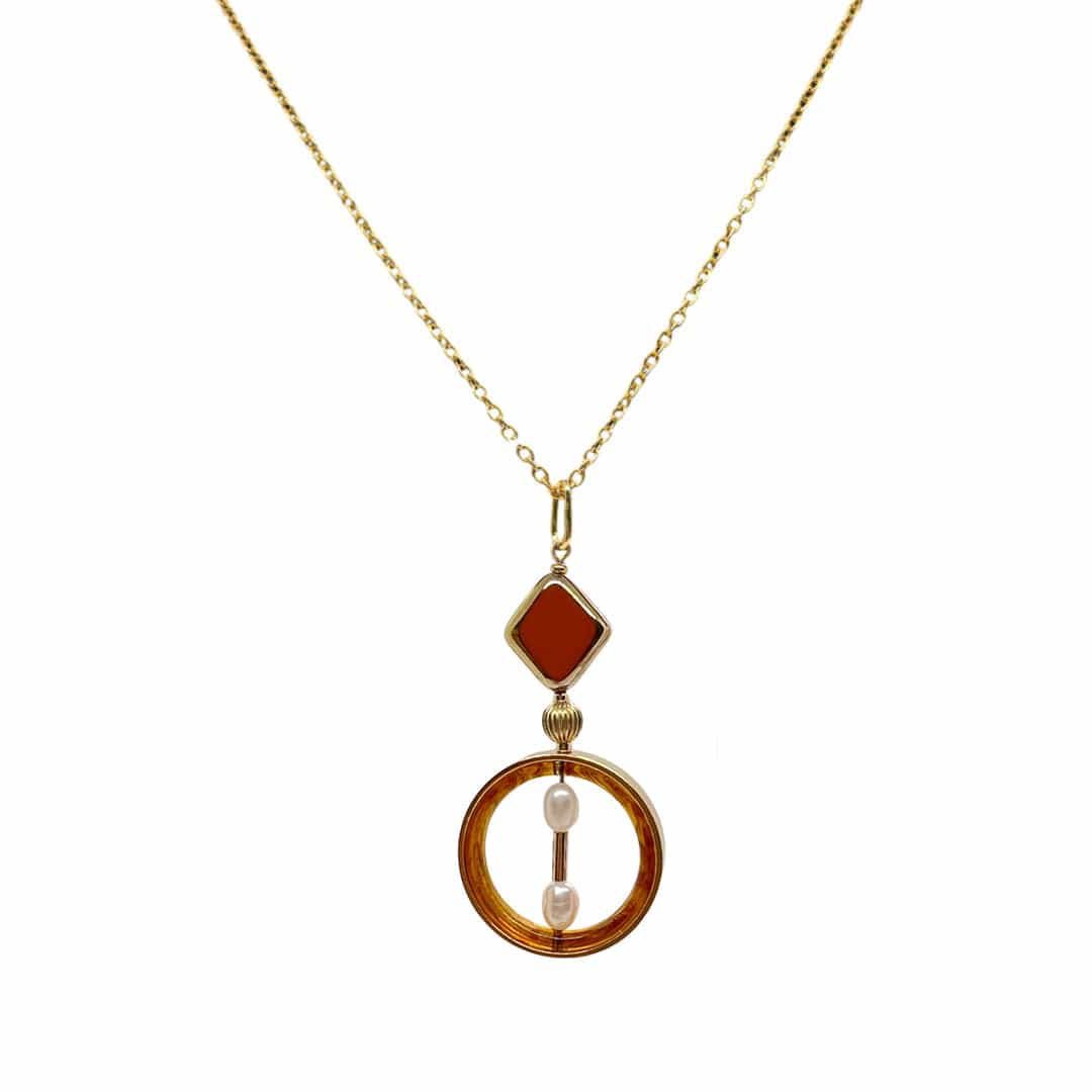 Women’s Gold / White / Brown Carmela Chain Necklace Aracheli Studio