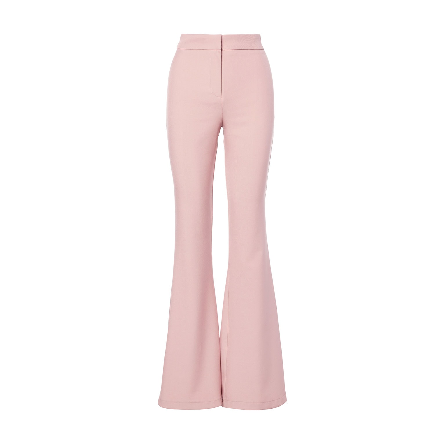 Women’s Pink / Purple Pastel Pink High-Waisted Flared Trousers Large Bluzat