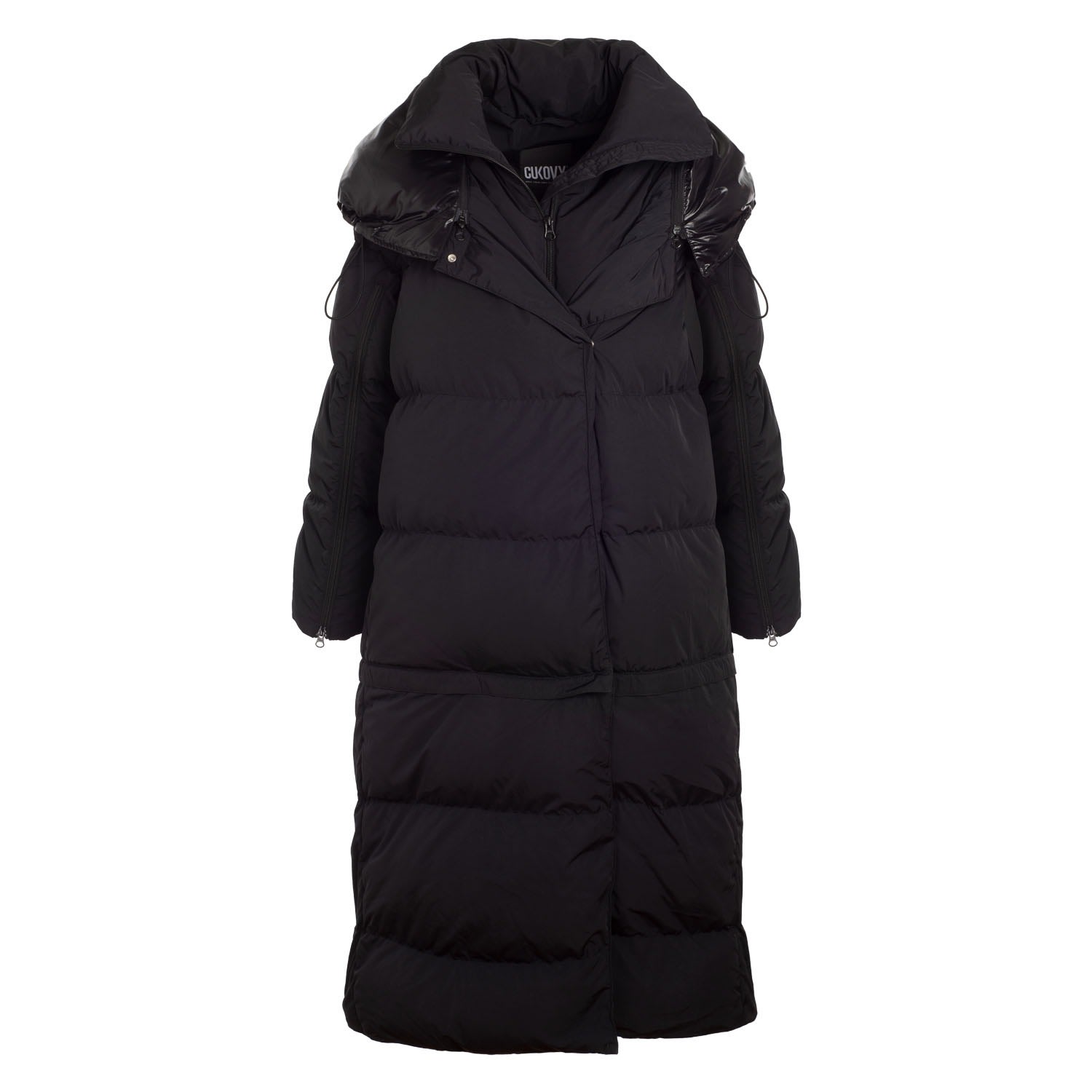 Women’s Eden Down Feather Long Puffer Coat-Black Extra Small Cukovy