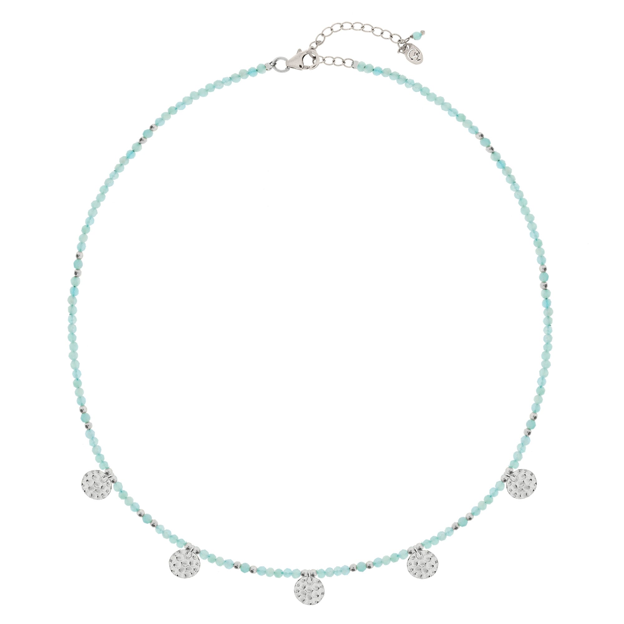 Women’s Blue Aegean Silver Beaded Necklace - Amazonite Charlotte’s Web Jewellery