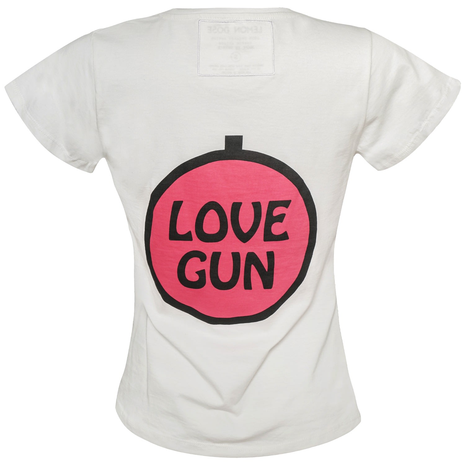 White Love Gun Women Tee Large Lemondose