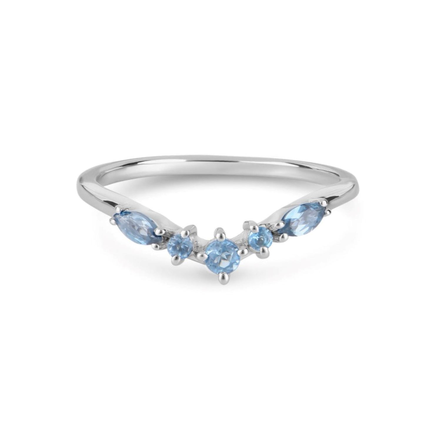 Women’s Blue / Silver Limited Edition London Blue Topaz Wishbone Ring Sterling Silver Zohreh V. Jewellery