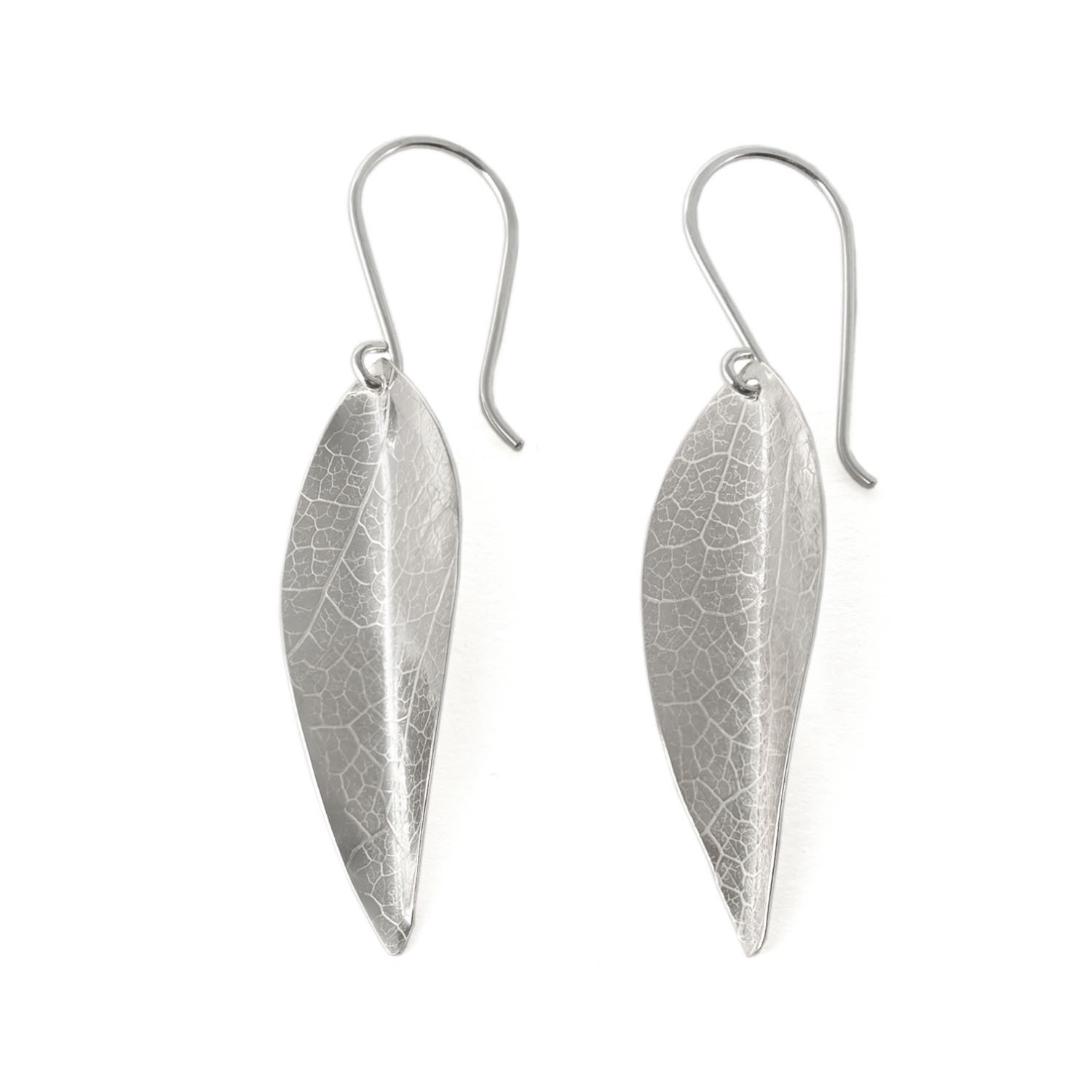 Women’s Silver Leaf Earrings In Large Zula Jewelry + Design