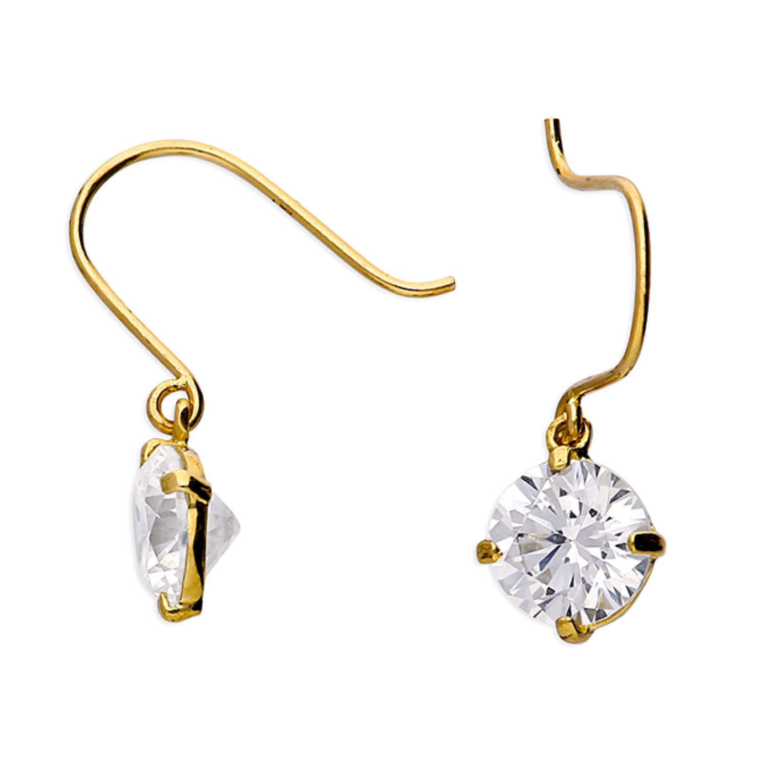 Women’s Gold / White Sona Dangle Earrings. Lavanya Jewellery Gb