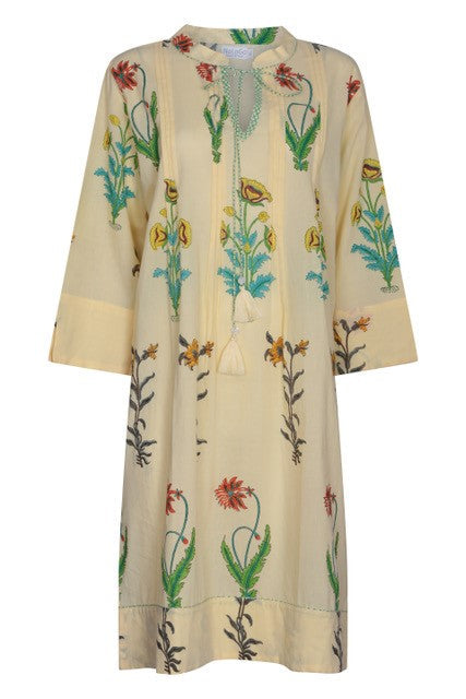 Women’s Gold Botanical Tassel Kurta Cotton Lemon Popcorn Small Nologo-Chic