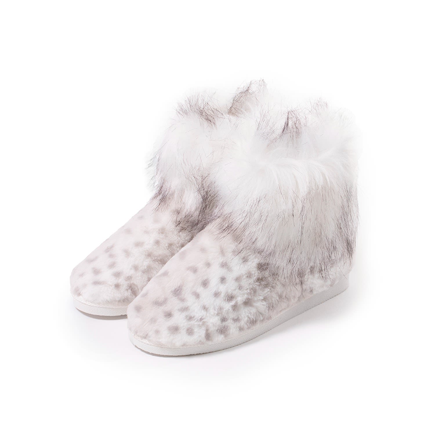 Women’s Neutrals Cosy Bootie Slipper Fern In Snow Leopard Large Pretty You