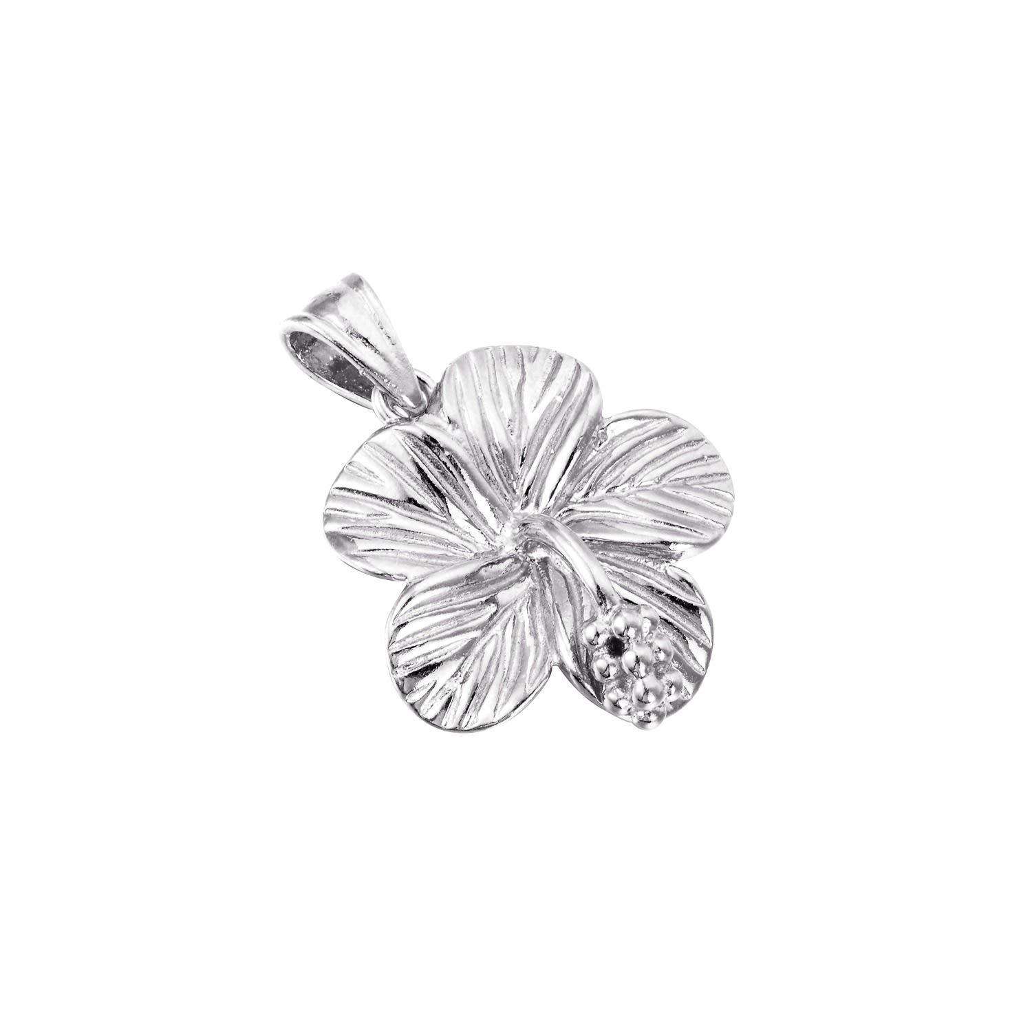 Women’s Ecoated Sterling Silver Hibiscus Flower Pendant Necklace Seol + Gold