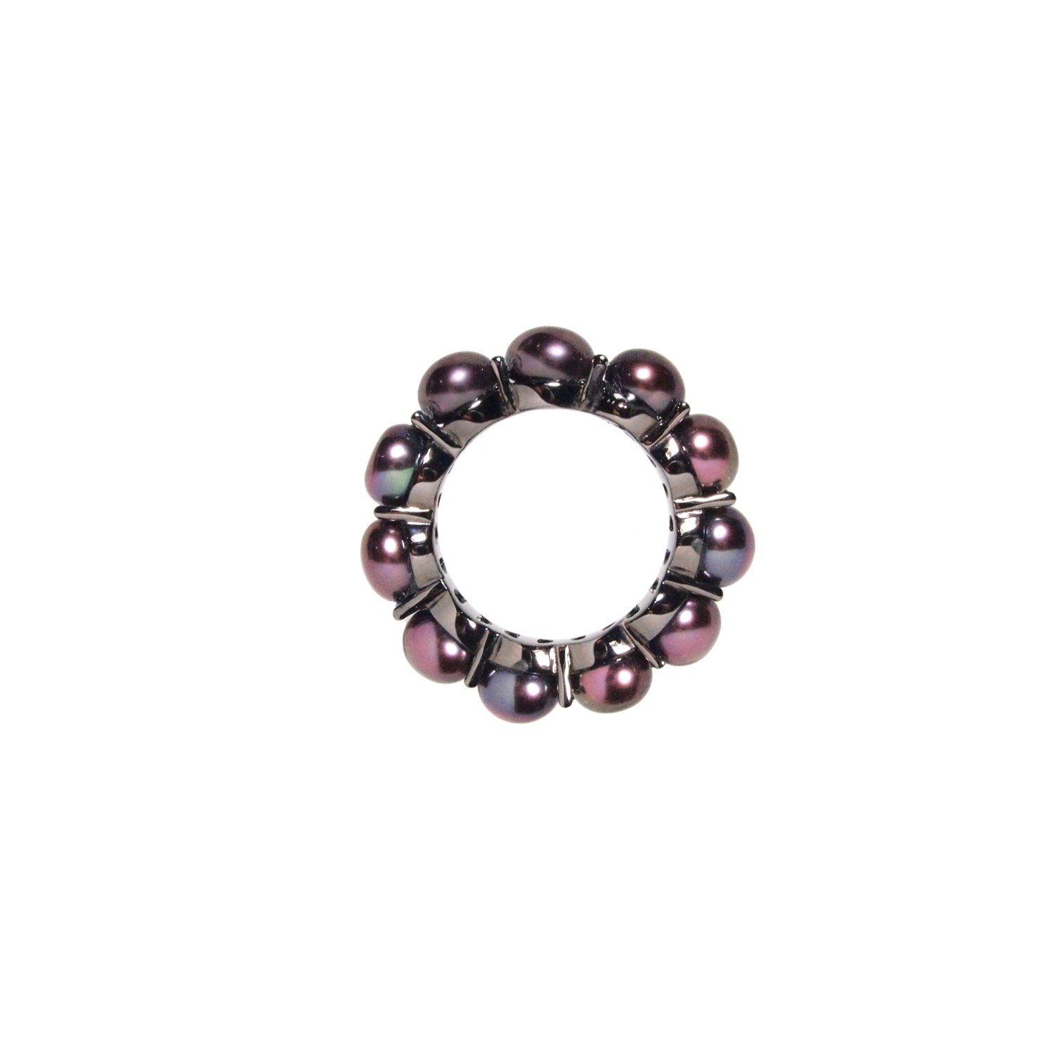 Women’s Classic All Pearl Big Ring In Black Matara