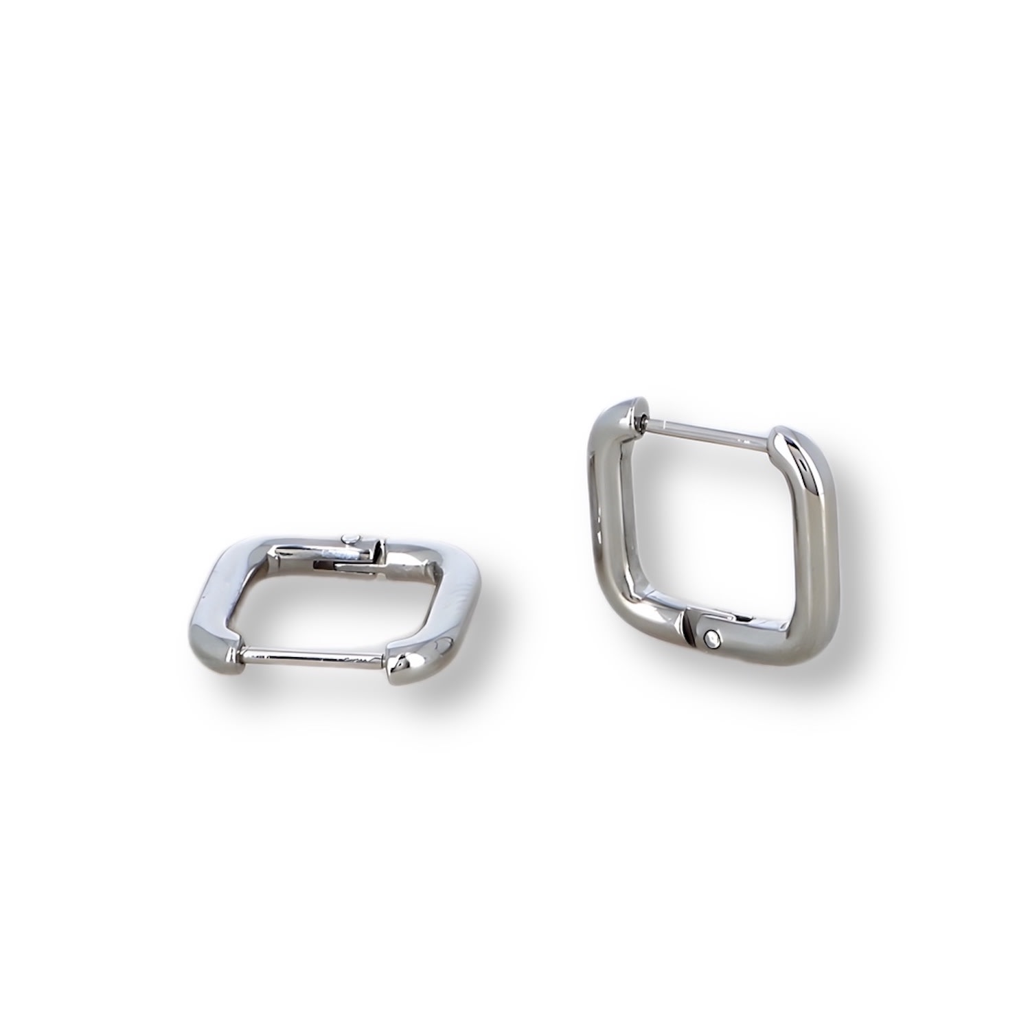 Women’s The Arla Square Silver Huggie Hoops Mink & Ivy