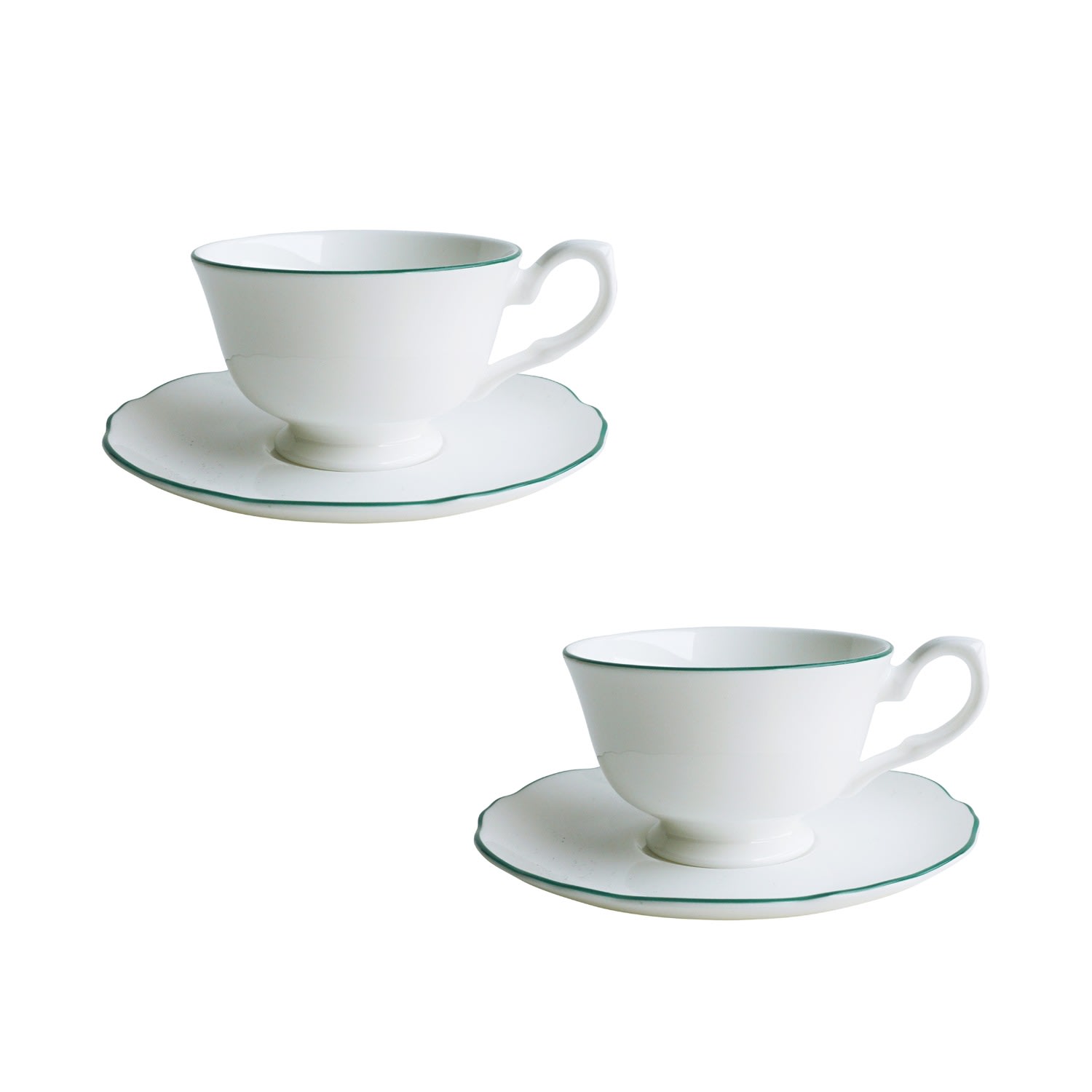 Amelie - Forest Green - Set Of Two Espresso Cups & Saucers Twig New York