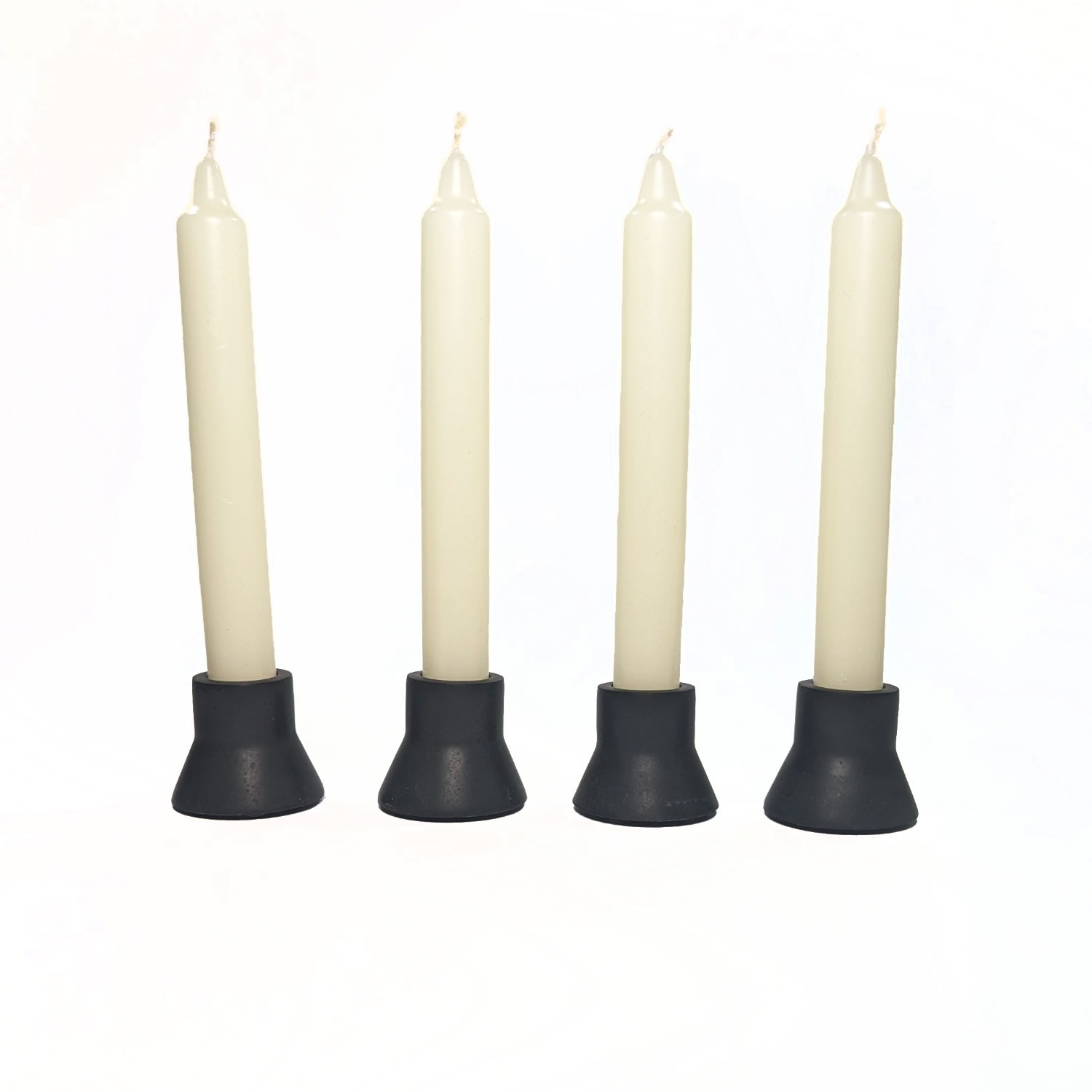 Four Taper Candle Holders - Onyx Black One Size Ruby Melo
