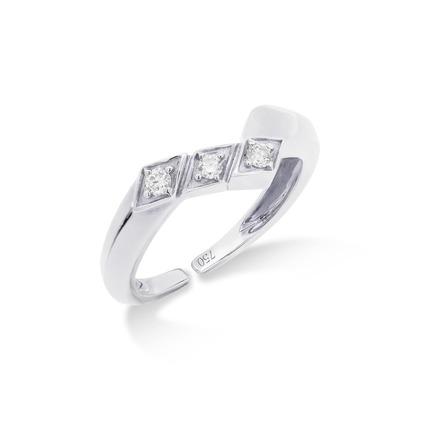 Women’s Silver Rockstar Lightning Ring In Solid White Gold And Diamonds Simone Jewels