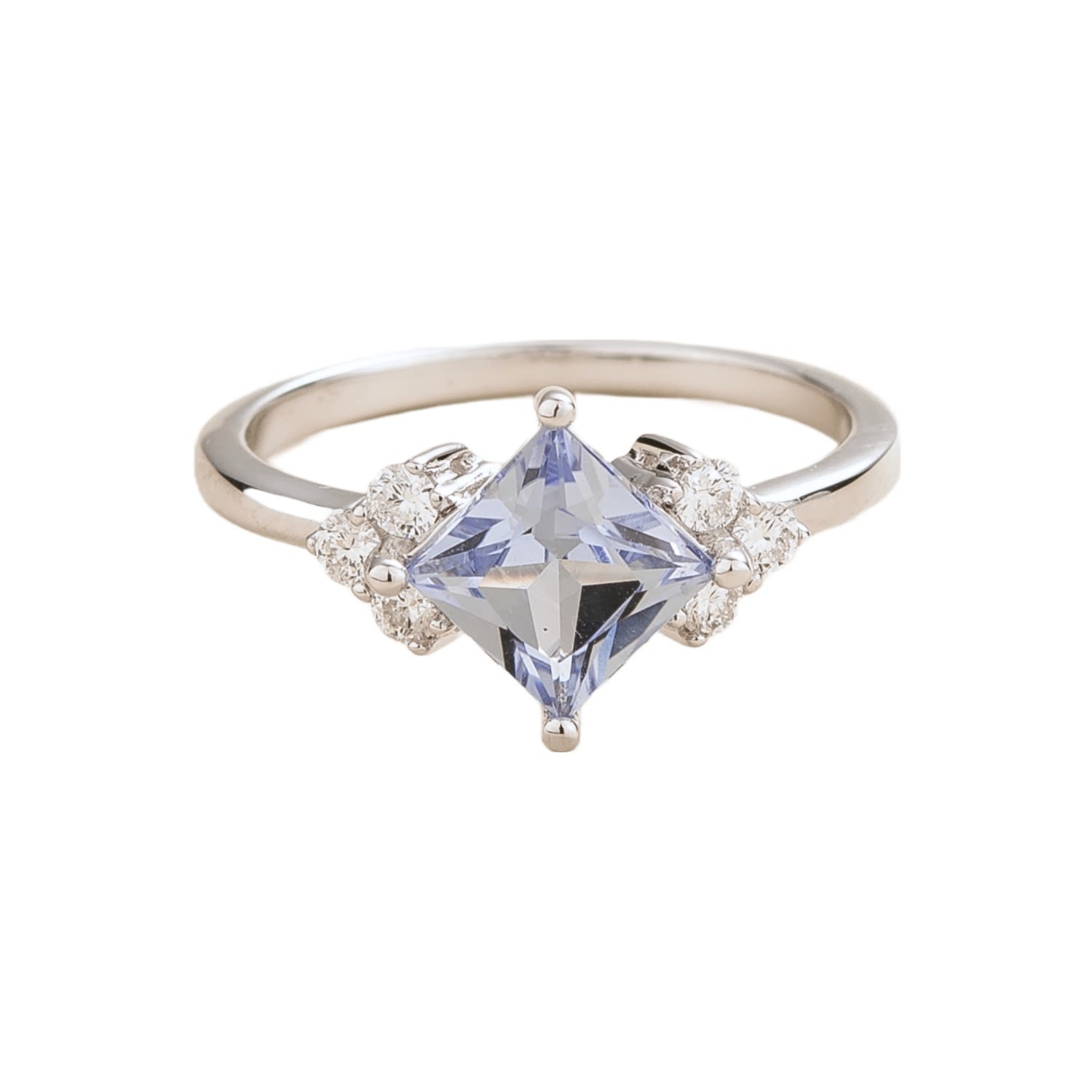 Women’s White / Silver / Blue Amore Ring In Ceylon Blue Sapphire & Diamond Juvetti