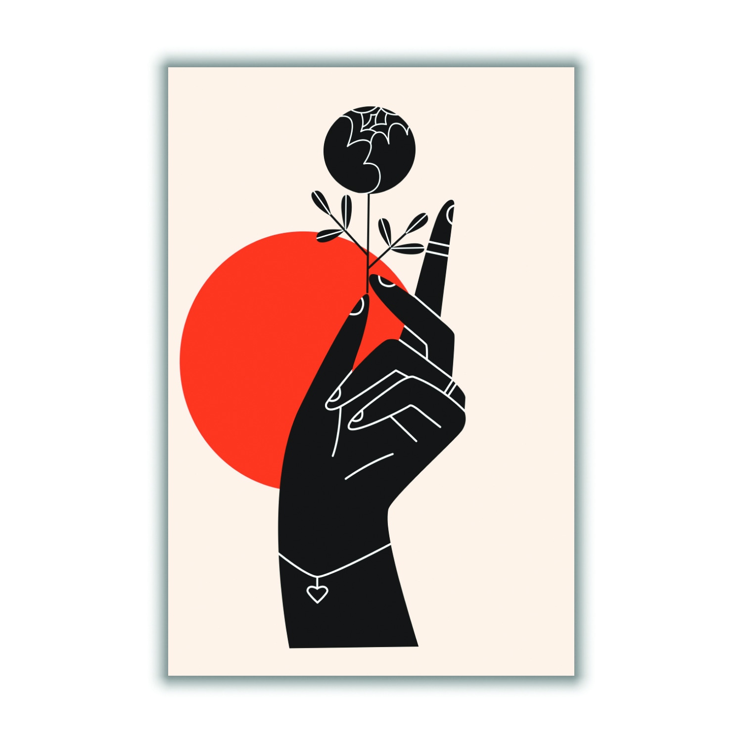 Red Minimalist Hand Drawing A3 297 X 420Mm Stanley Print House
