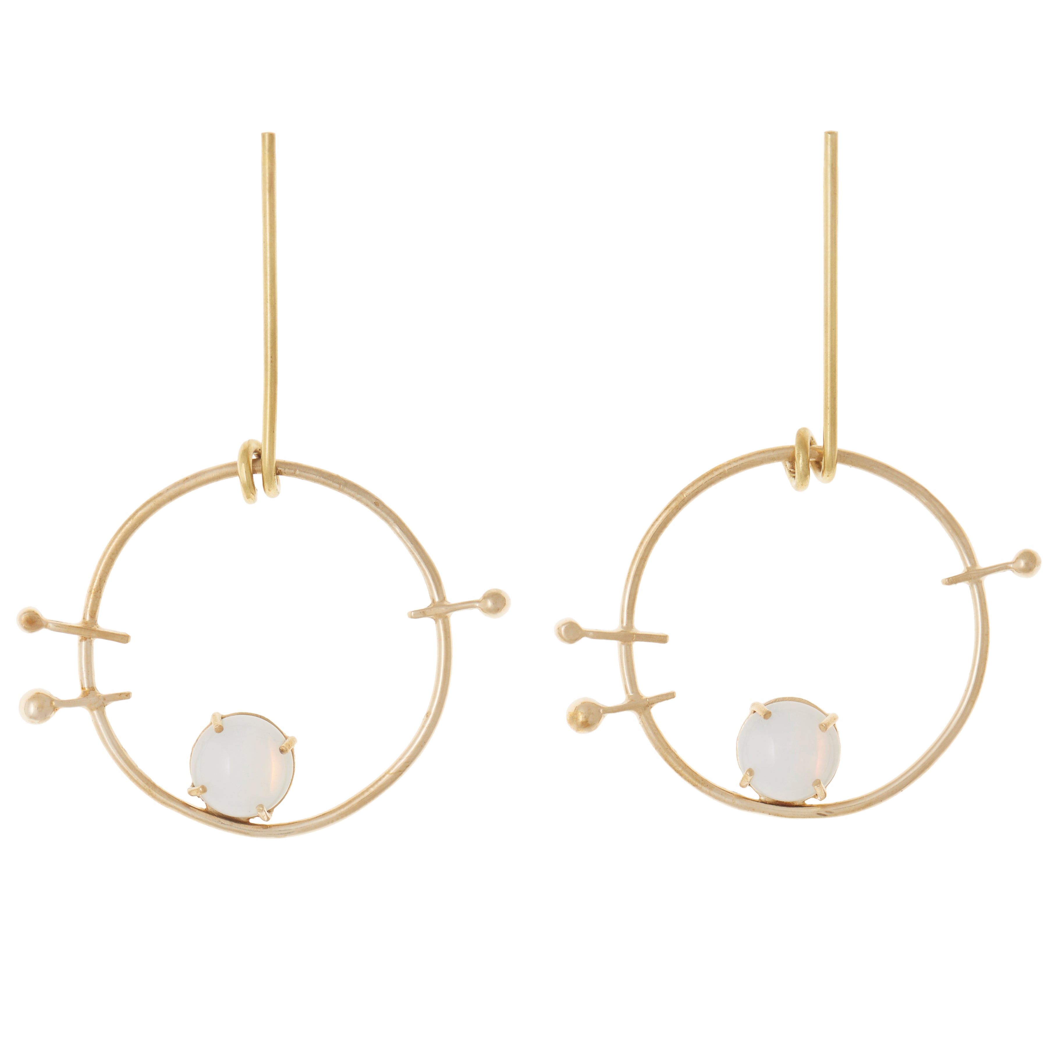 Women’s Gold / White Dorothea Earring In Glass Opal Castlecliff