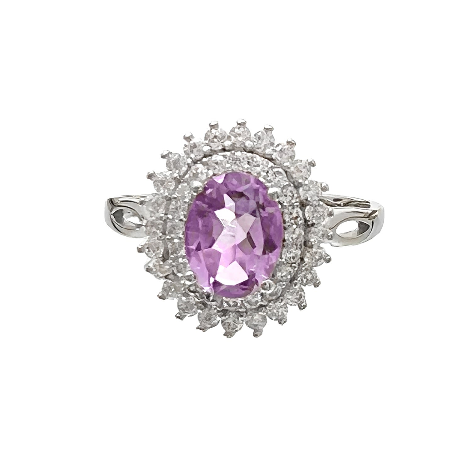 Women’s Pink / Purple / Silver Amethyst Birthstone Sterling Silver Diana Ring Ms. Donna