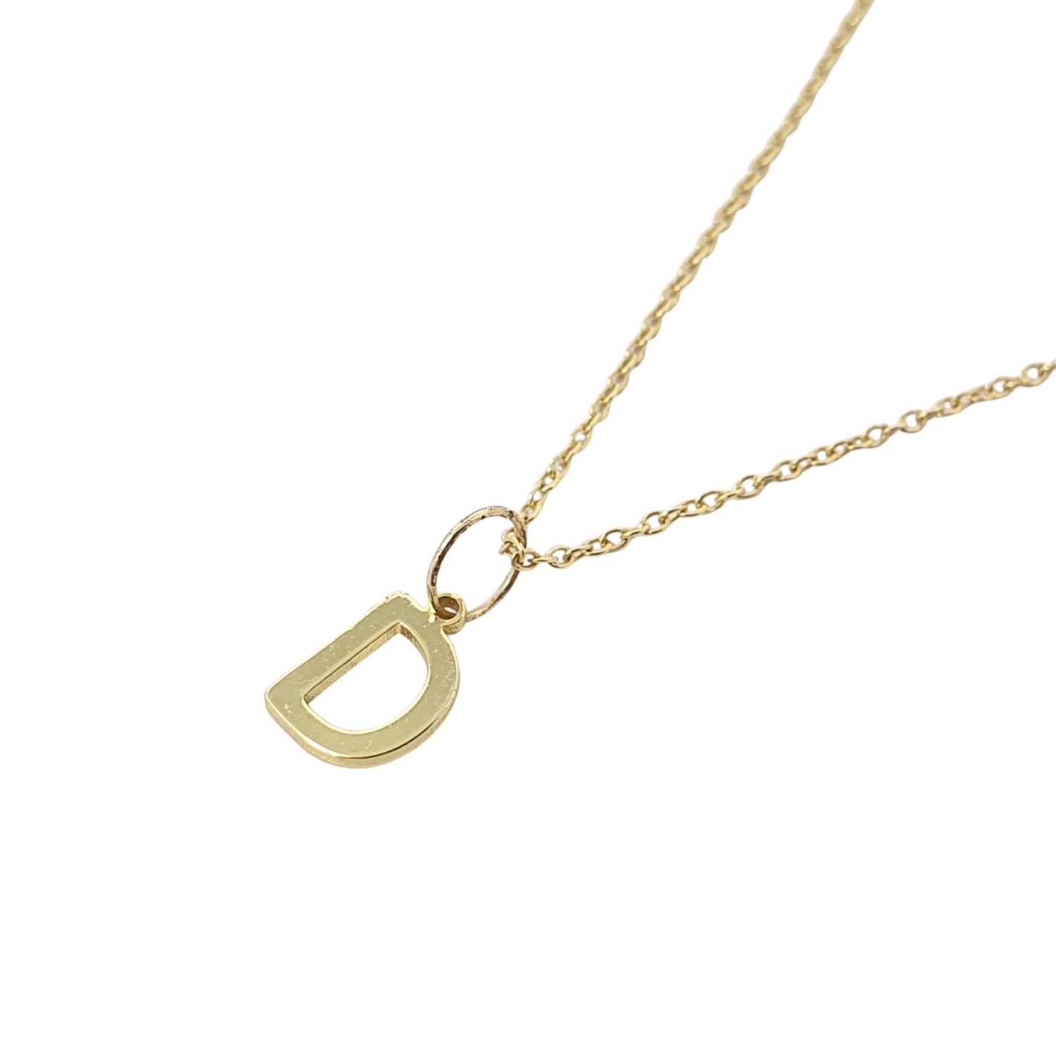 Women’s Gold Vermeil Alphabet Dainty Initial Pendant Charm Necklace Harfi