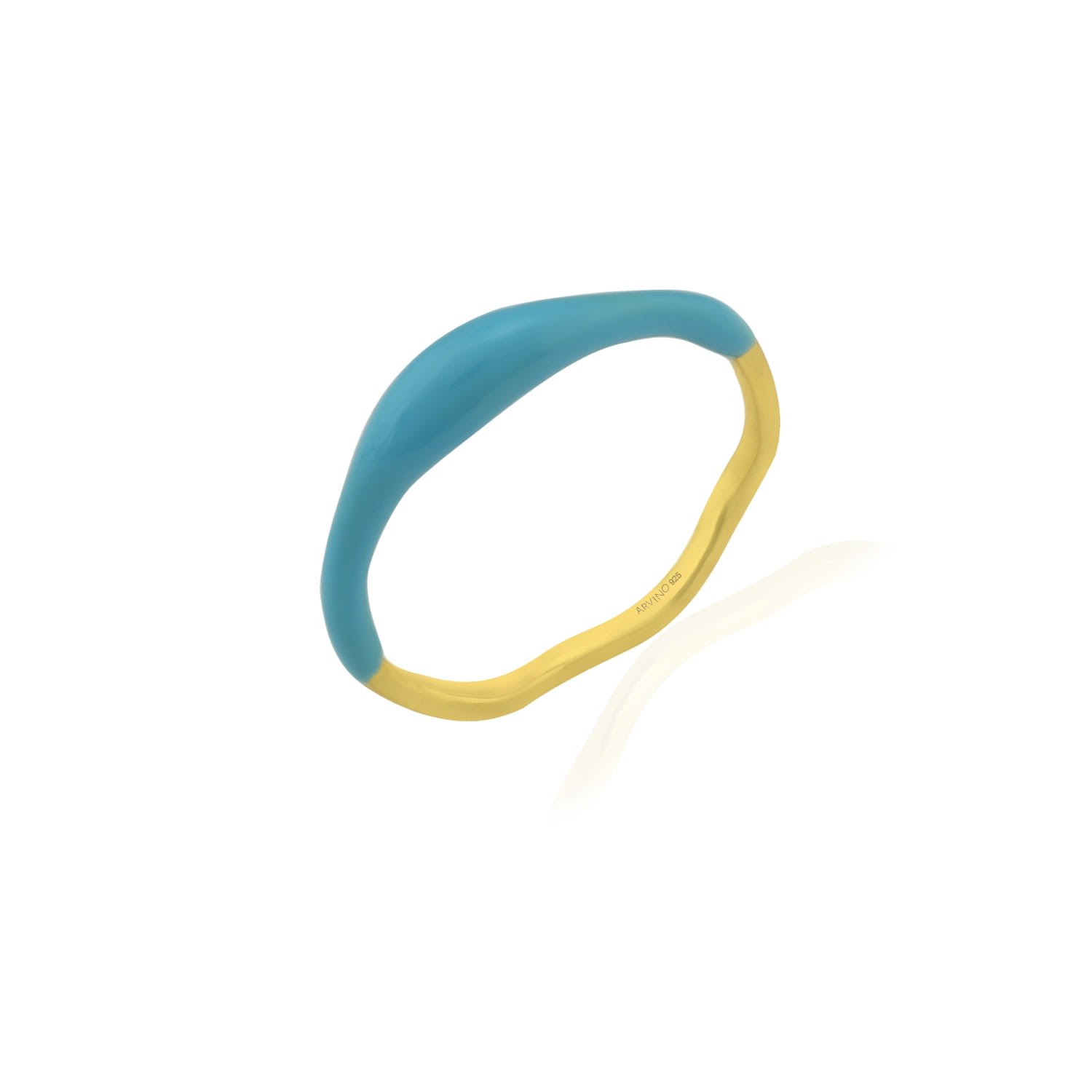 Women’s Sky Blue Enamel Molten Ring- Gold Vermeil Arvino