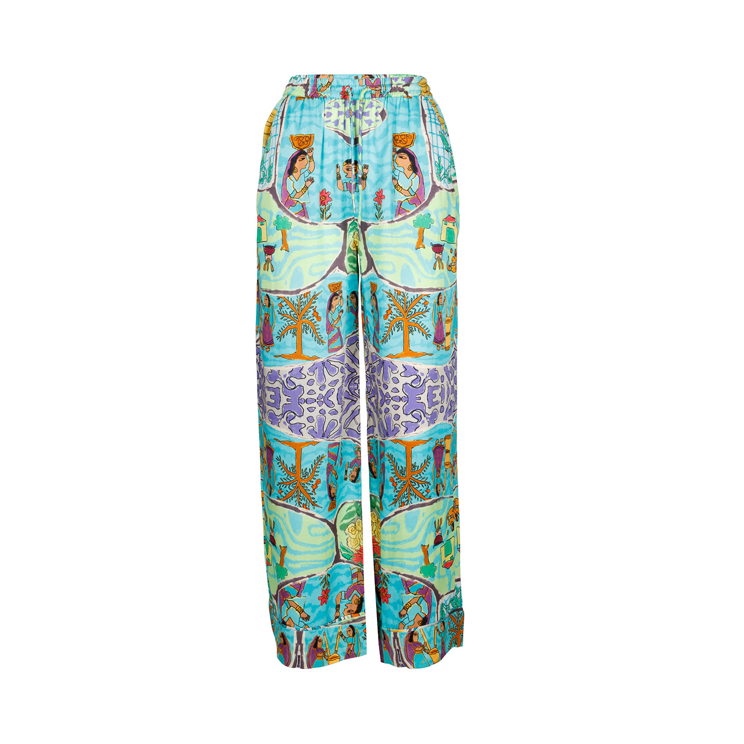 Women’s Blue / Gold / Green Kasba Trousers Small Doh Tak Keh