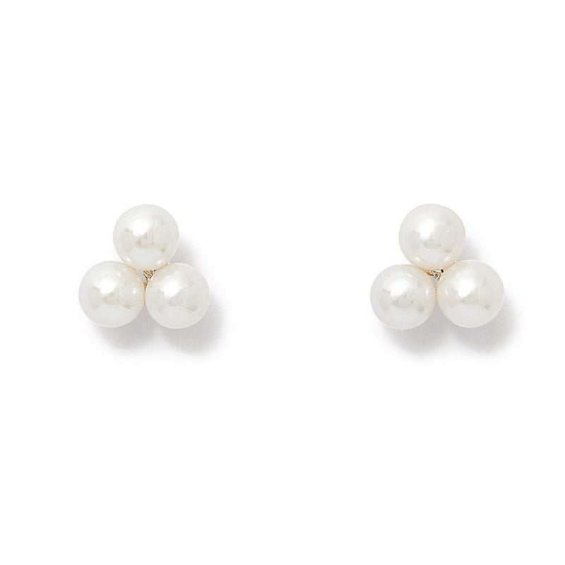 Women’s White Gratia Triple Cultured Freshwater Pearl Stud Earrings Pearls of the Orient Online