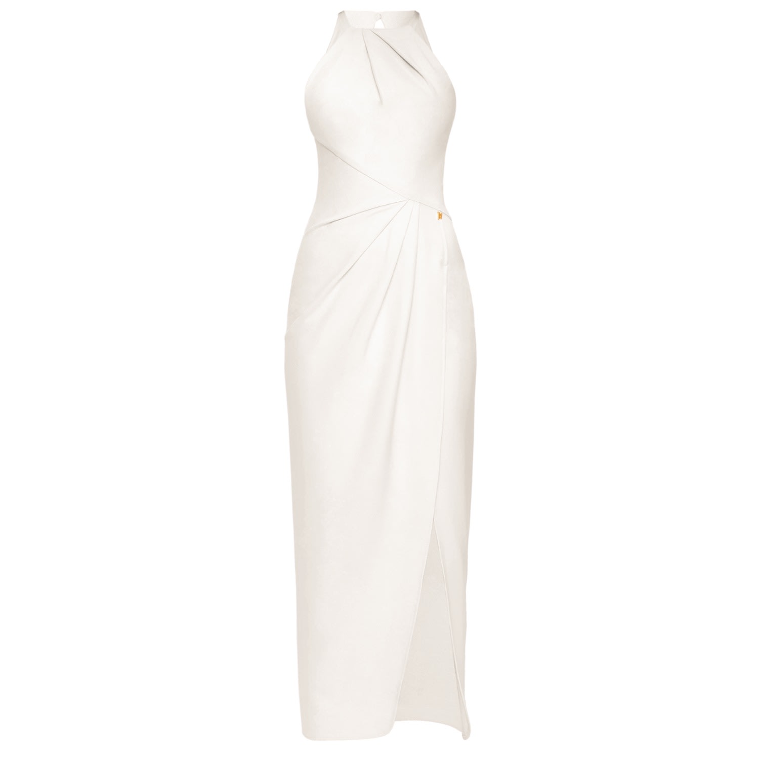 Women’s White Draped Dress Sofia Ivory Large Angelika Jozefczyk