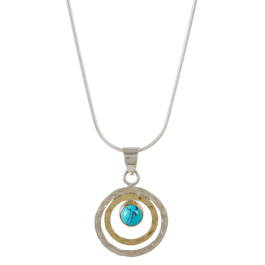 Women’s Green / Silver / Yellow Infinity Universe Silver Pendant Necklace - Turquoise Charlotte’s Web Jewellery