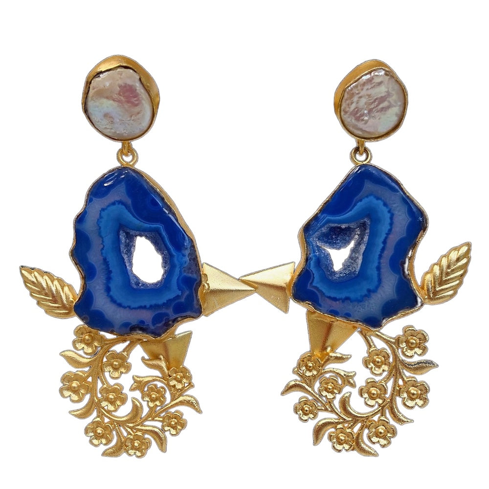 Women’s Blue Royal Bleu Earrings Pink Piglet Collection