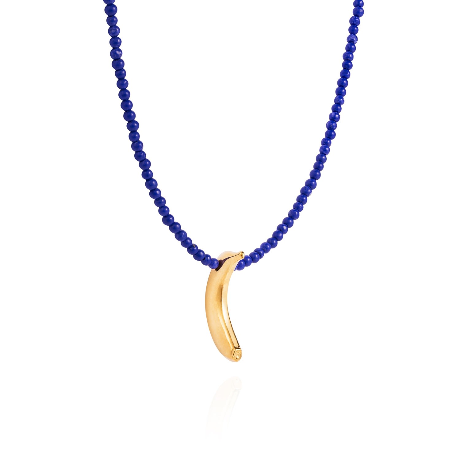 Women’s Gold / Blue Banana Necklace Gold & Lapis Lazuli Lee Renee