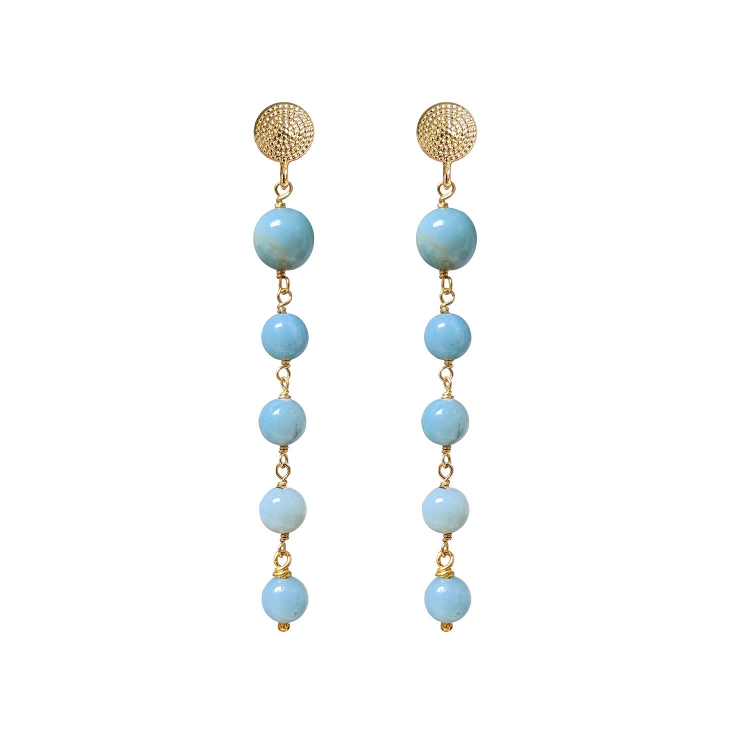 Women’s Blue Talia 5 Stone Amazonite Earrings Mirabelle Jewellery