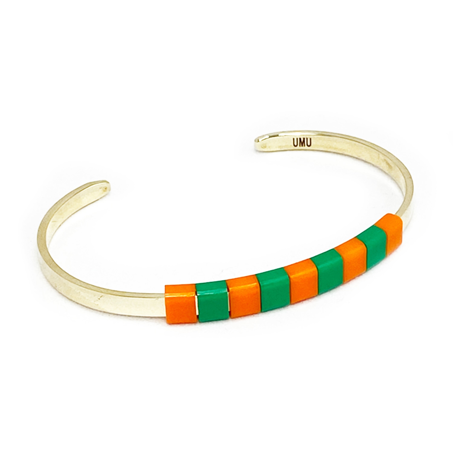 Women’s Green / Yellow / Orange Baekke Brass Bracelet - Green Orange