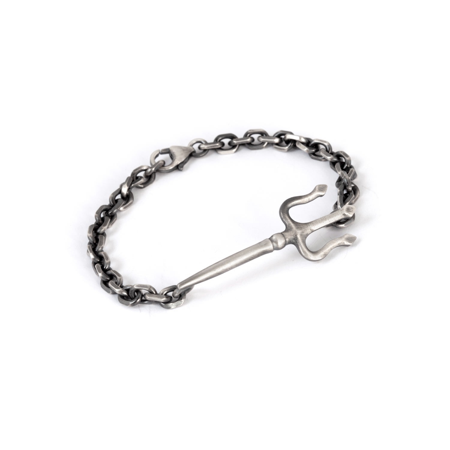 Men’s Trident Charm Bracelet Sterling Silver Tomerm Jewelry
