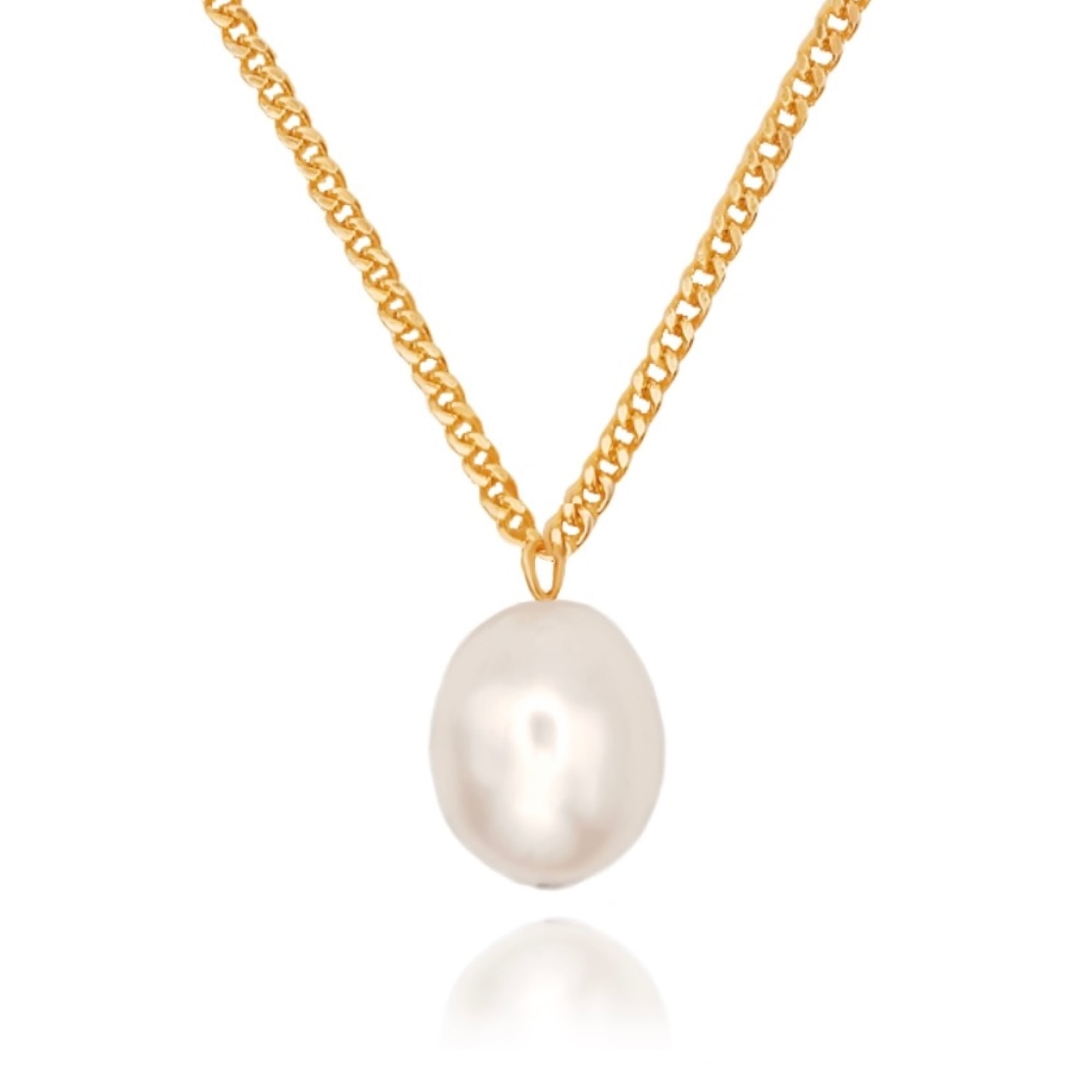 Women’s Gold / White Aurélie Gold Filled Pearl Pendant Necklace - 18 Inches Midori Jewelry Co.