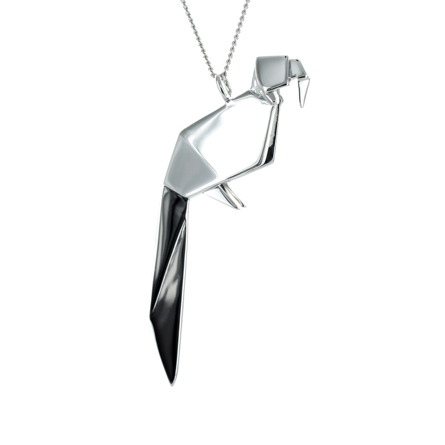 Women’s Necklace Parrot Silver Origami Jewellery