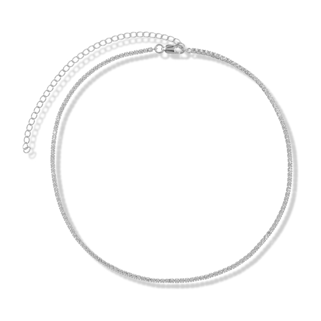 Women’s Minimalist Adjustable Tennis Necklace - Silver Rachelment