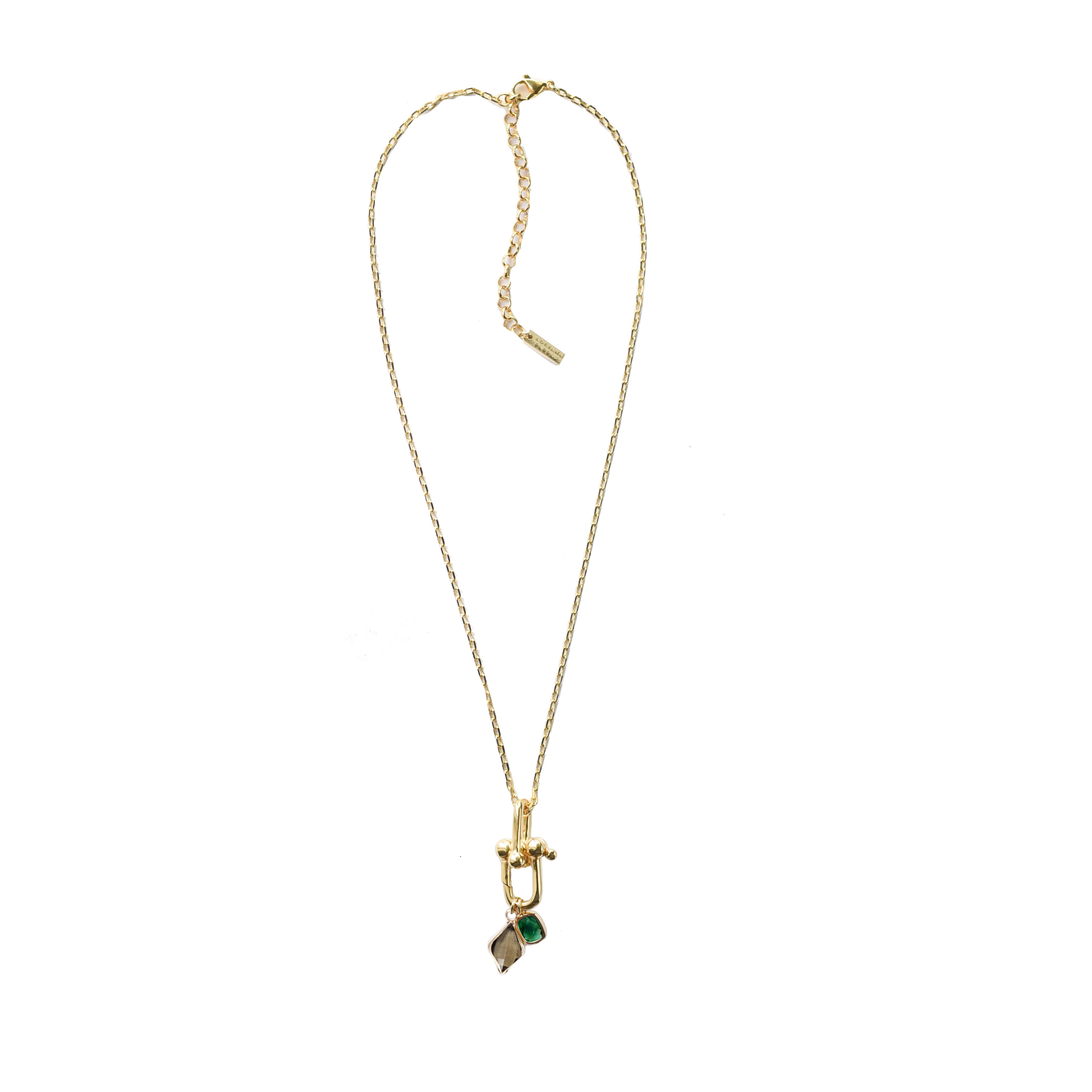 Women’s Gold Selina Drop Necklace - Emerald Adriana Pappas Designs