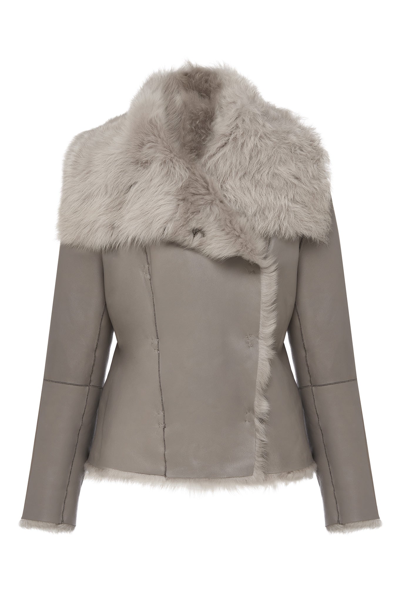 Women’s Sutton Place Shearling Coat Moonlight Grey Shearling Small West 14Th