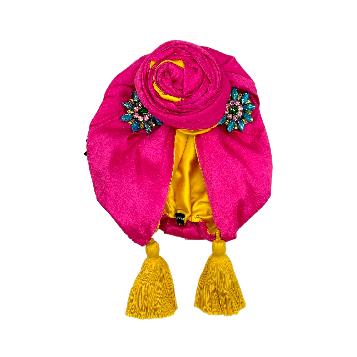 Women’s Pink / Purple Edith Diamante Hot Pink Tassel Turban One Size Julia Clancey