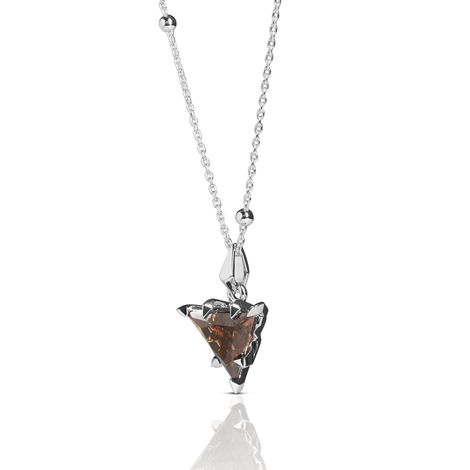 Women’s Trillion Pendant - Silver & Smokey Topaz Kasun