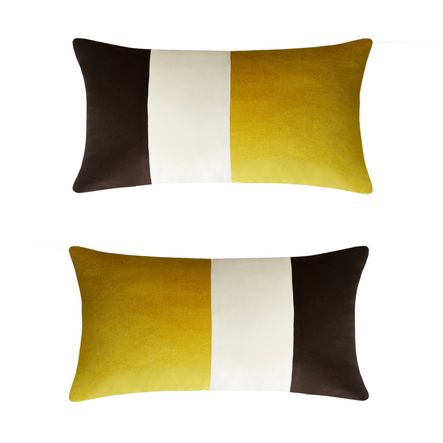 Yellow / Orange / Black Triple Velvet Cushions Mustard Lo Decor