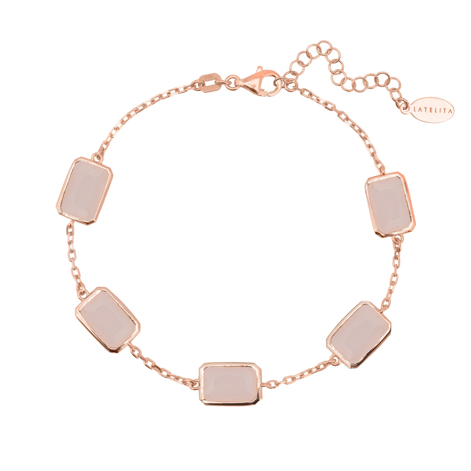 Women’s Pink / Purple / Rose Gold Portofino Bracelet Rose Gold Rose Quartz Latelita