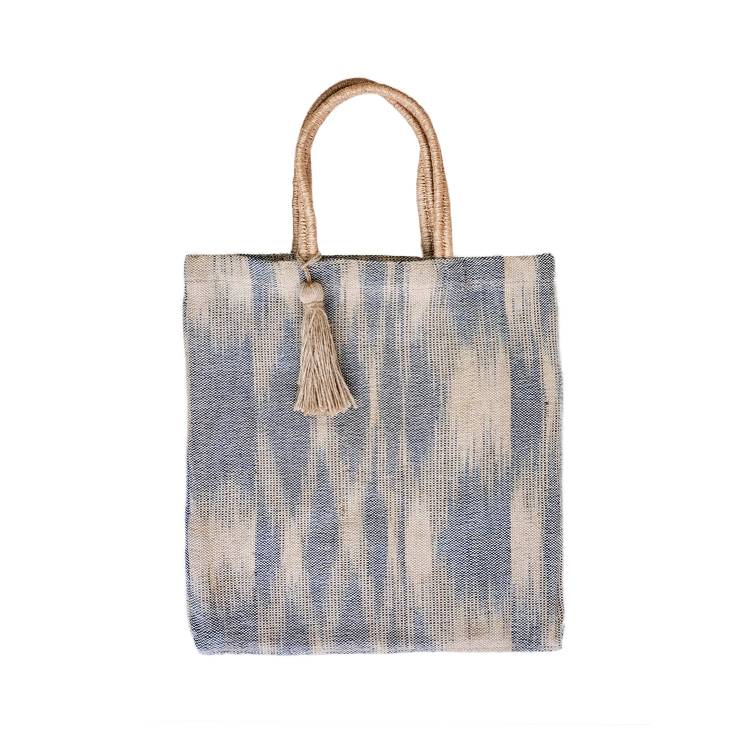 Women’s Nadi Jute Tote Bag - Blue Korissa