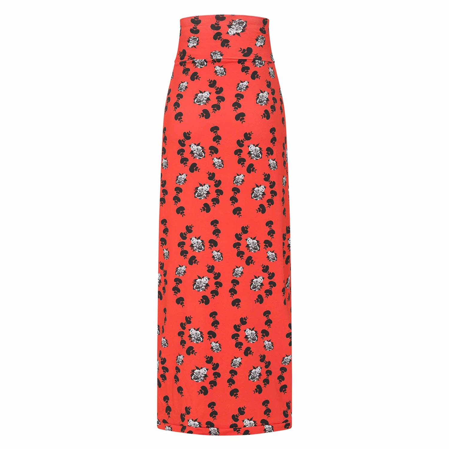 Women’s Red Floral Maxi Jersey Skirt Small Sophie Cameron Davies