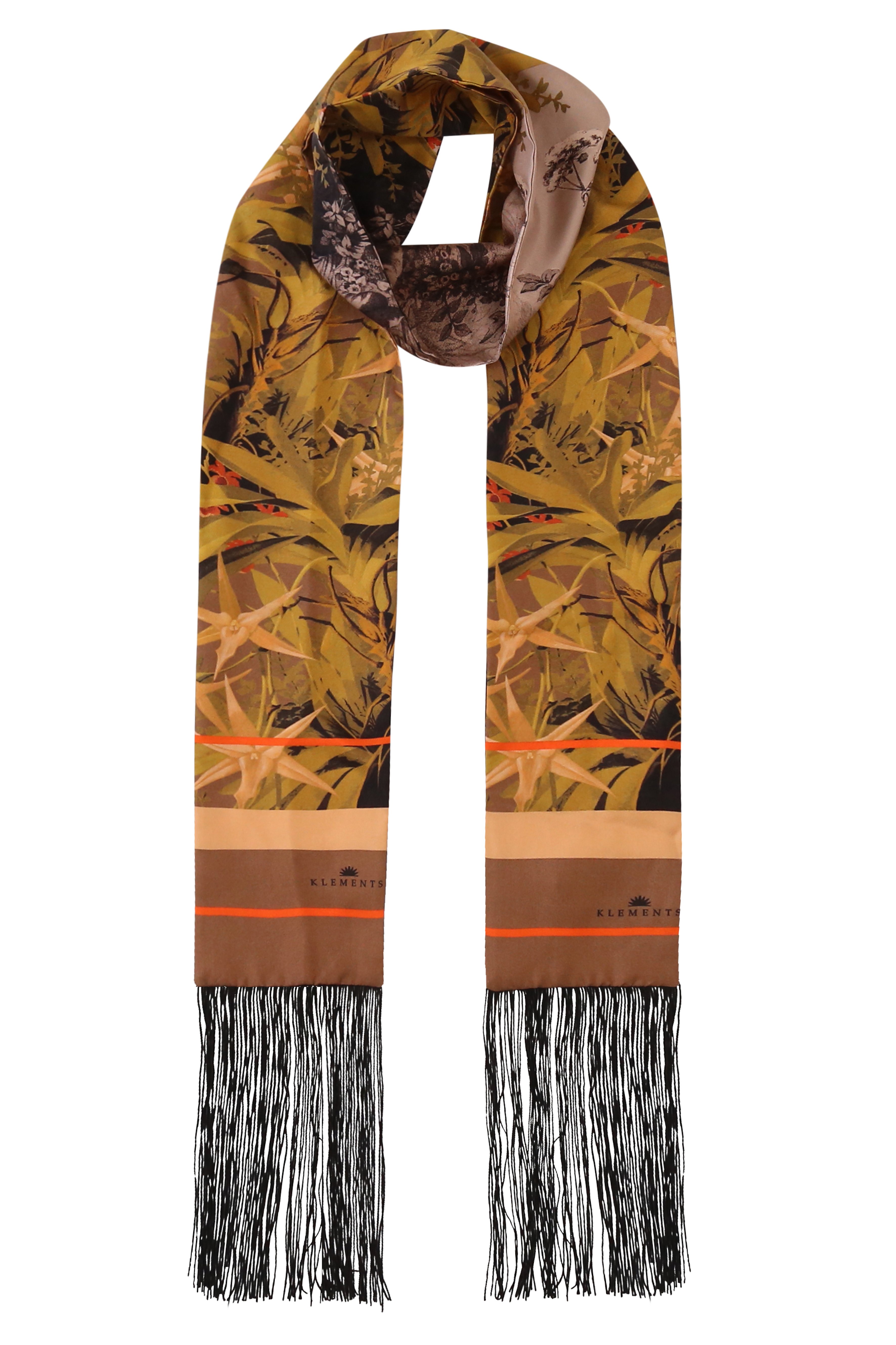 Women’s Ivie Tassel Scarf In Cloud Forest One Size Klements