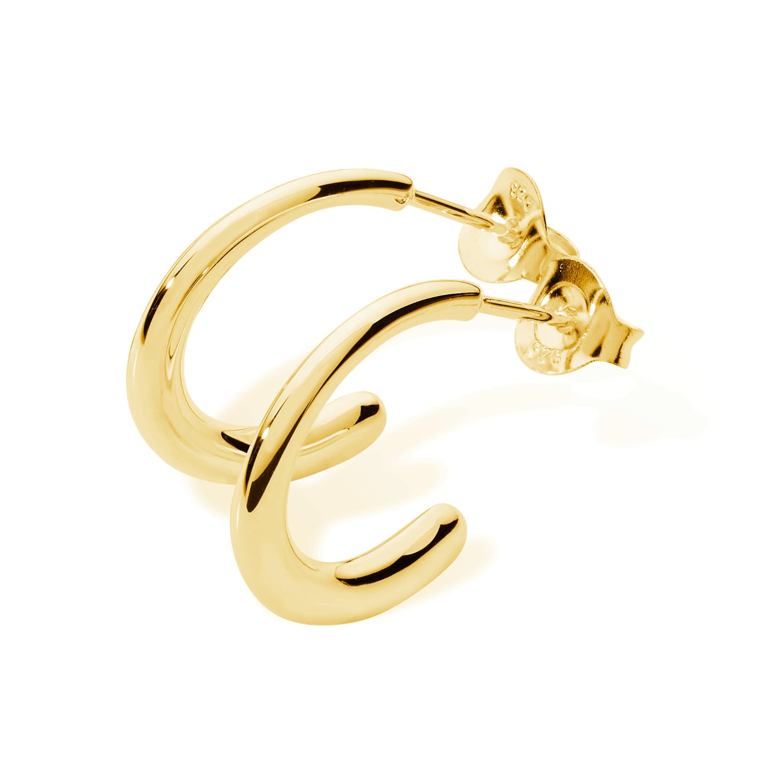 Women’s Mini Drop Hoops In Gold Vermeil Lucy Quartermaine